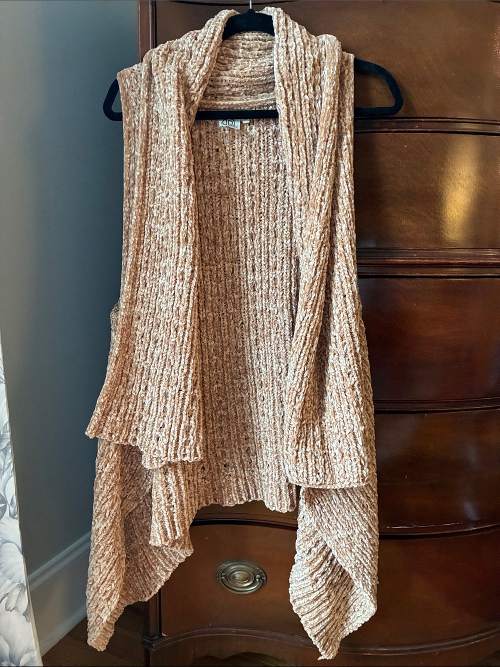 Cozy Open-Front Chunky Knit Vest - Cream Brown